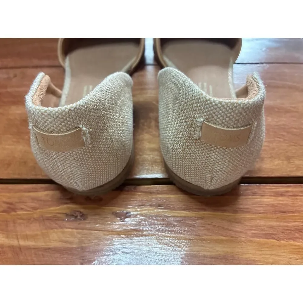 Tom’s Jutti D'Orsay Tan Almond Toe Flats - Size 6